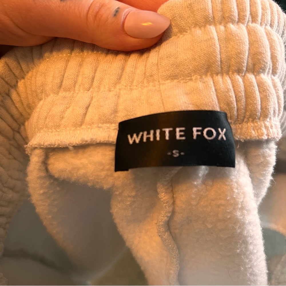 White Fox Boutique Cream Ribbed Shorts - Picture 3 of 3